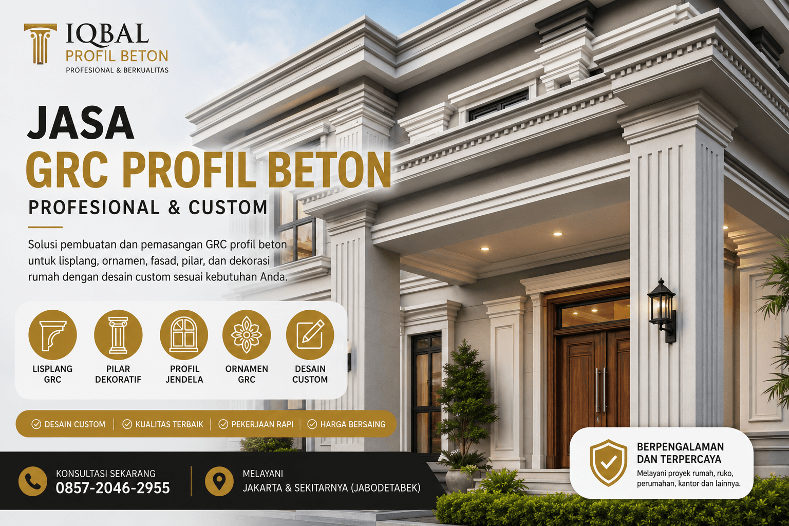 Jasa GRC profil beton profesional untuk rumah dan bangunan