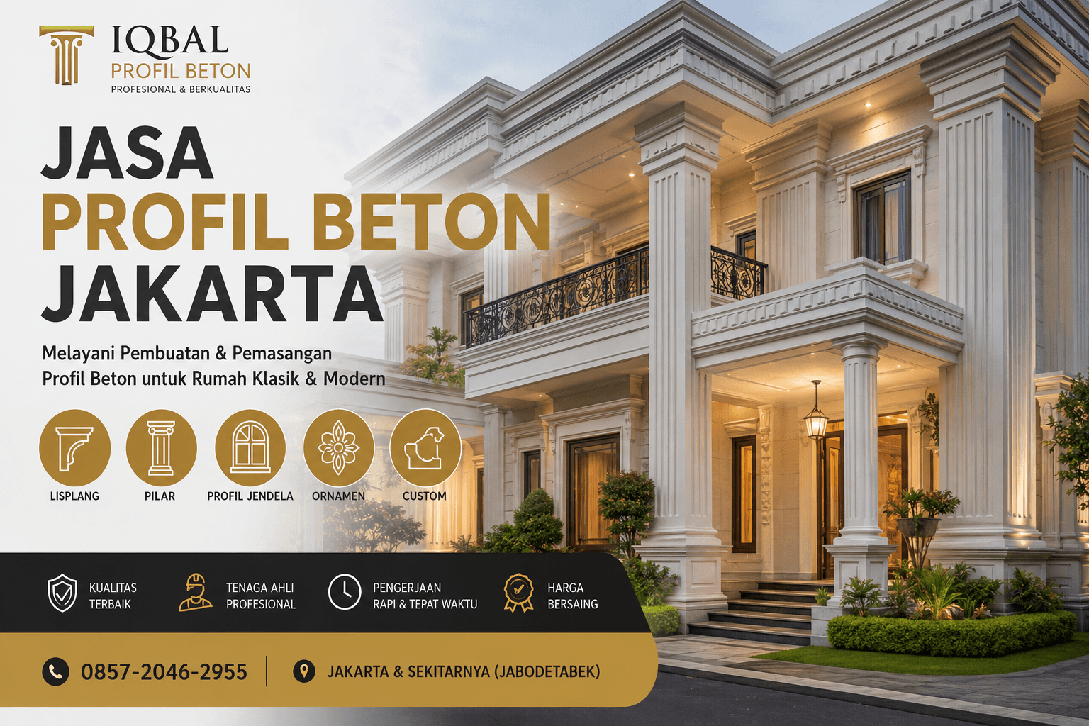 Jasa profil beton Jakarta untuk rumah klasik dan modern
